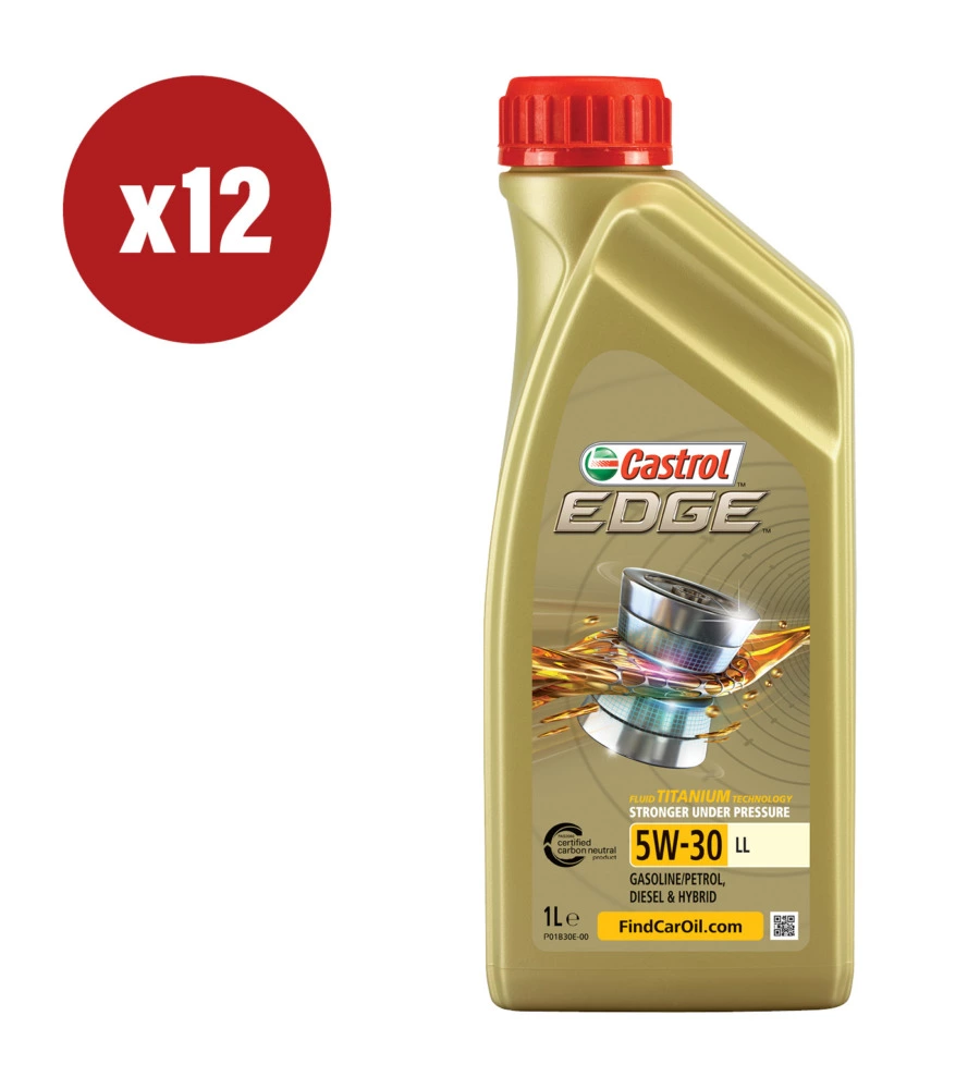 12 PEZZI OLIO CASTROL EDGE 5W-30 LL TITANIUM 1L