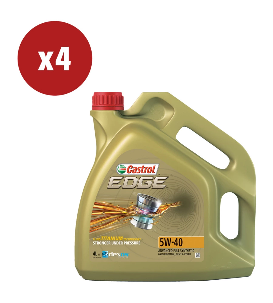 4 PEZZI OLIO LUBRIFICANTE PER MOTORE AUTO EDGE 5W40 TITANIUM FST 4L