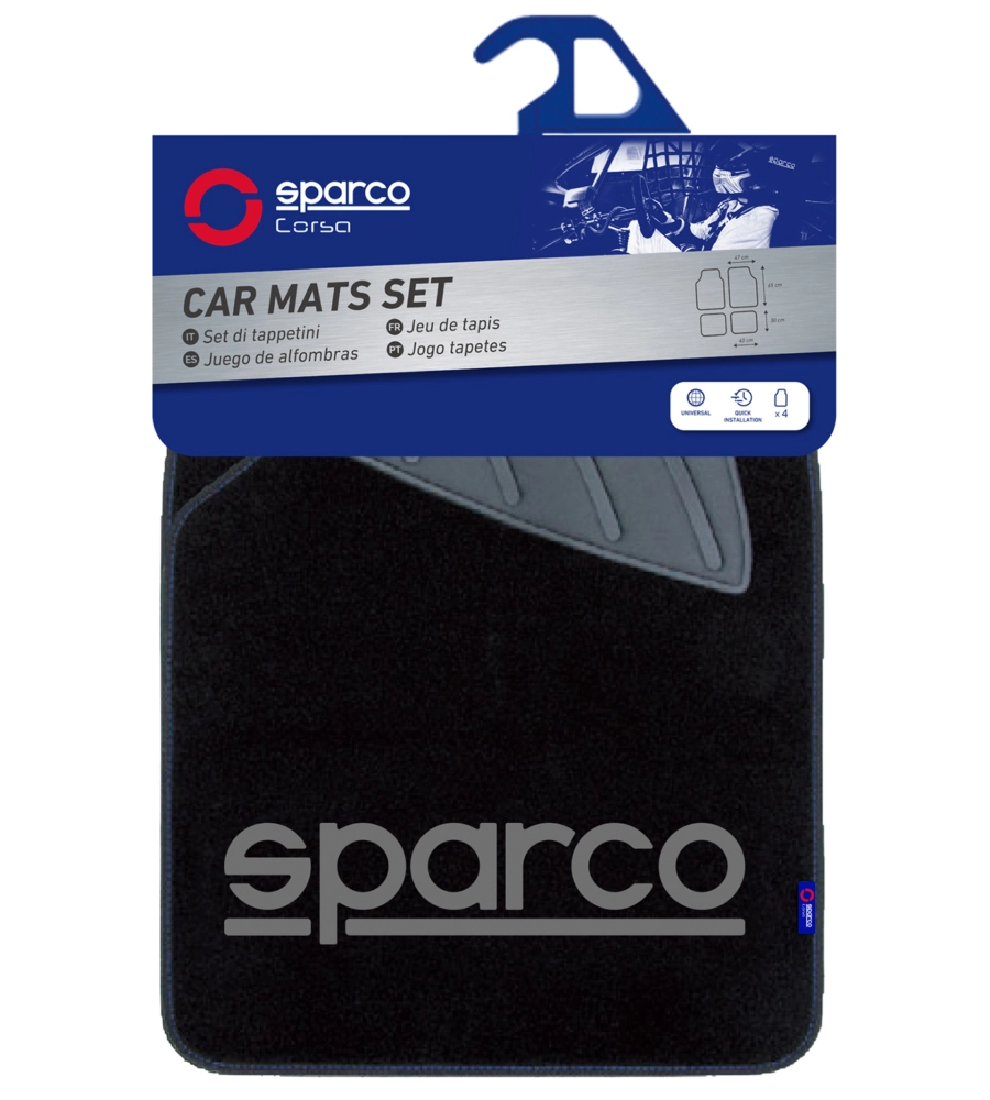 SET TAPPETI SPARCO MOQUETTE NERO/GRIGIO 4PZ C000418777 Eurobrico