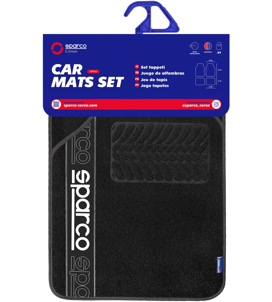 SET TAPPETI SPARCO NERO PZ C000418778 Eurobrico