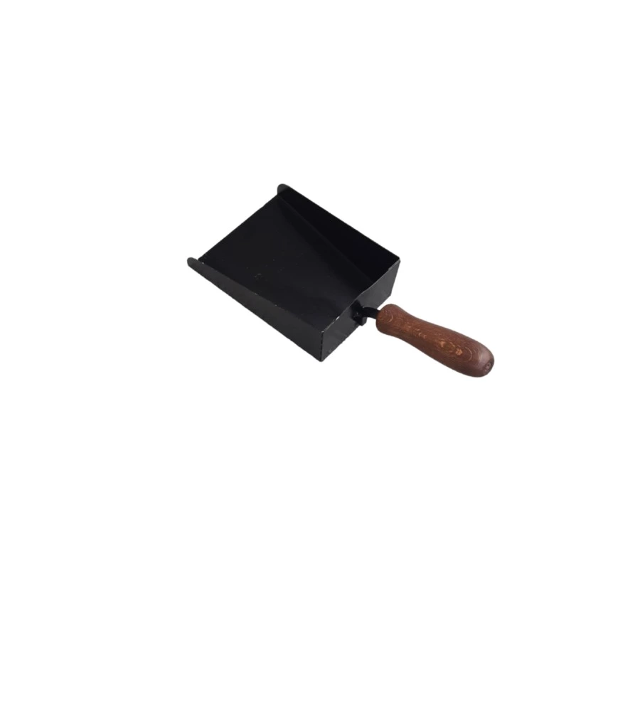 PALETTA PER CAMINI E STUFE IN FERRO BATTUTO CON MANICO IN LEGNO, 36X15X2 CM
