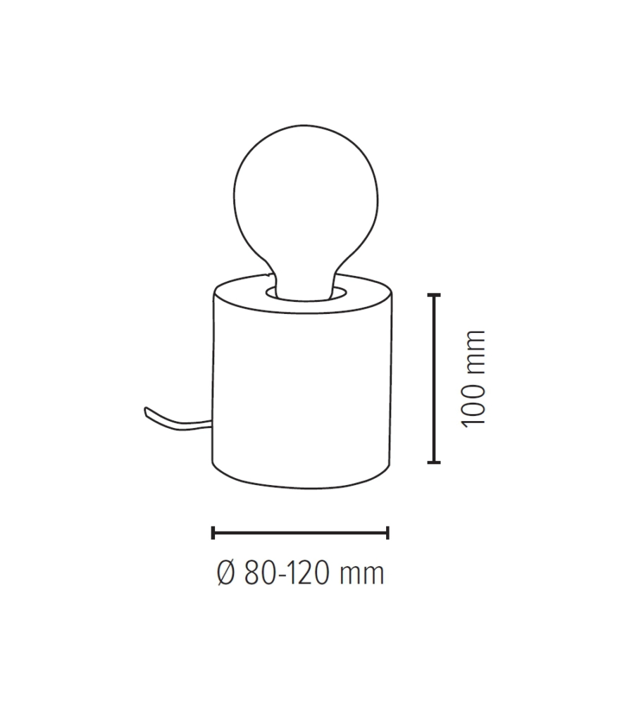 LUMETTO "TRABO" CON BASE IN PINO H10 CM, E27