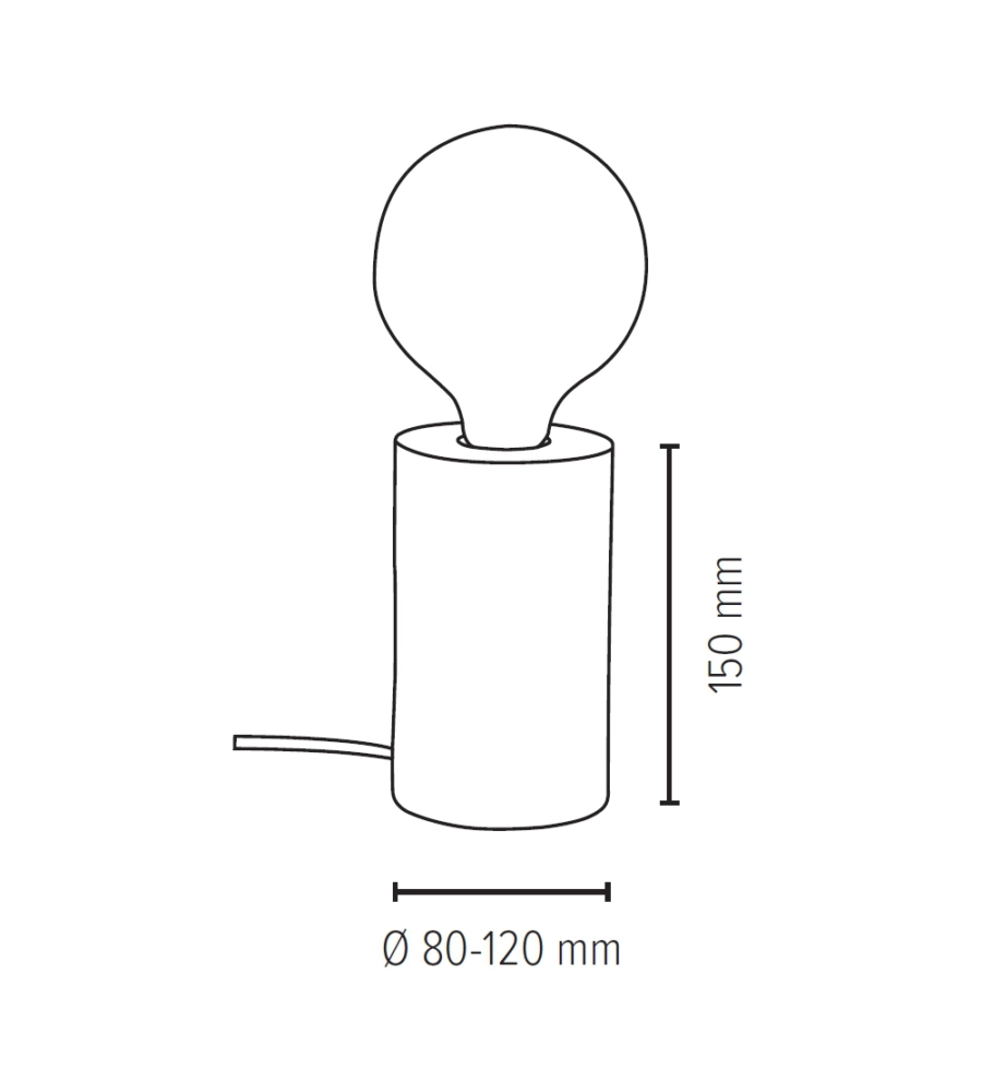 LUMETTO "TRABO" CON BASE IN PINO H15 CM, E27