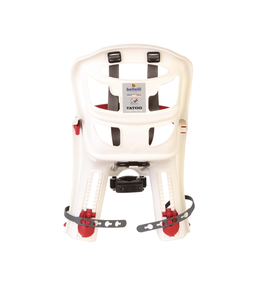 SEGGIOLINO POSTERIORE BICI BELLELLI "TATOO PLUS" BIANCO/ROSSO