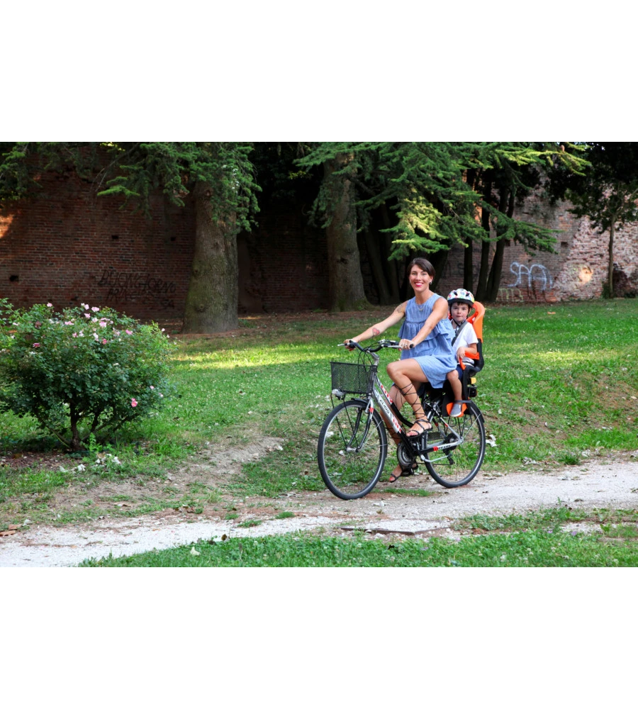SEGGIOLINO BICI POSTERIORE BELLELLI "TIGER" ARANCIONE PORTATA MASSIMA 22 KG