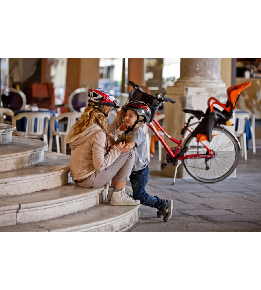 SEGGIOLINO BICI POSTERIORE BELLELLI "TIGER" ARANCIONE PORTATA MASSIMA 22 KG