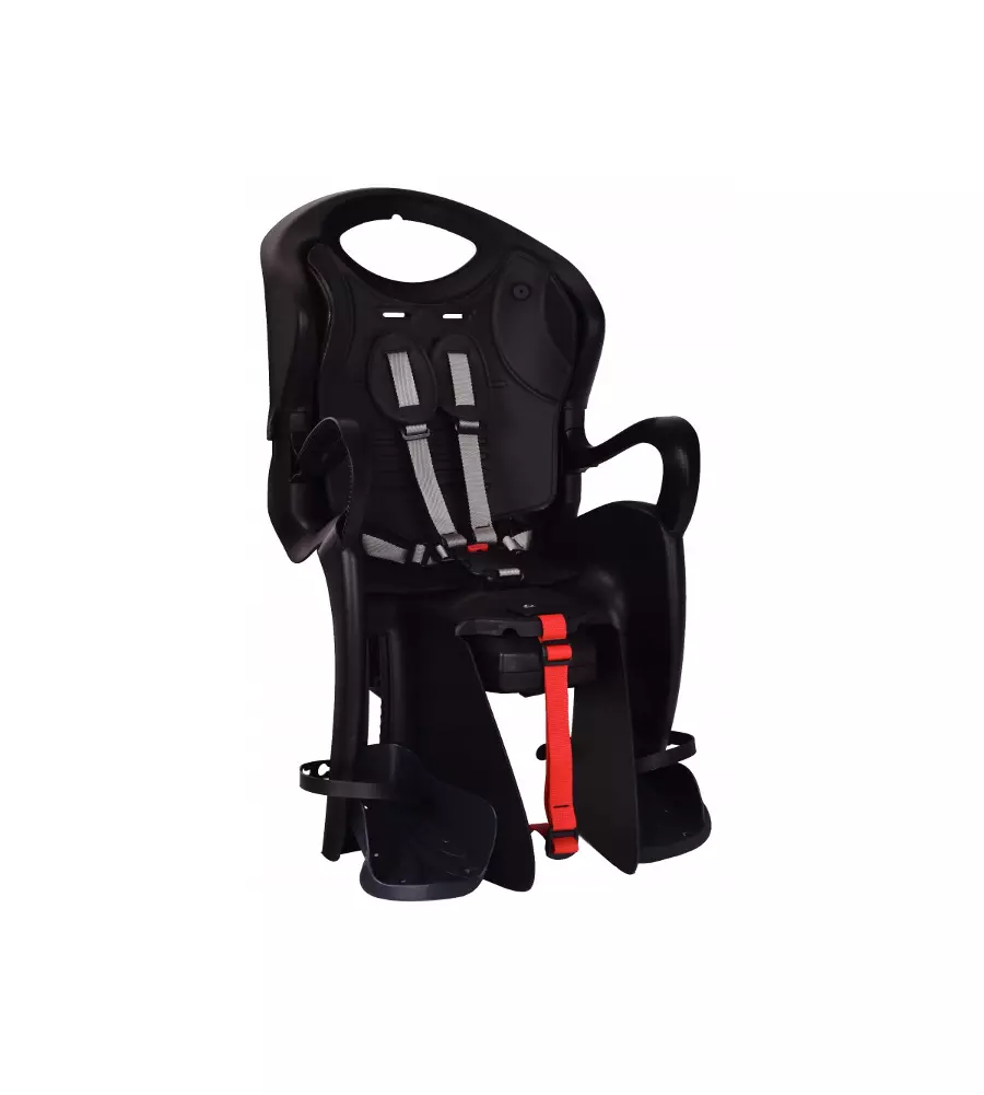 SEGGIOLINO BICI POSTERIORE "TIGER LUX EASY" NERO, PORTATA MASSIMA 22 KG
