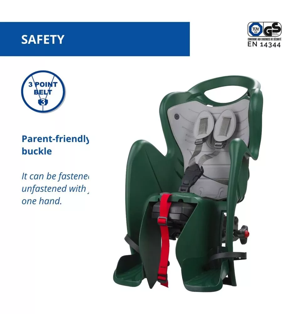 SEGGIOLINO POSTERIORE PER BICICLETTA BELLELLI "MR FOX " LUXE EASY DREAM FOREST , PORTATA MASSIMA 22 KG