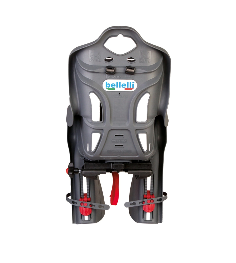 SEGGIOLINO PER BICI POSTERIORE BELLELLI "B-ONE" ATTACCO AL PORTAPACCHI GRIGIO SCURO, PORTATA MASSIMA 22 KG