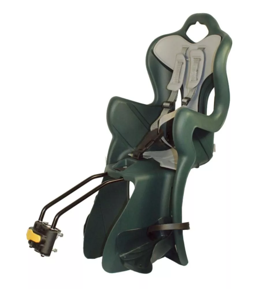 SEGGIOLINO BICI POSTERIORE BELLELLI "B-ONE LUX" VERDE, PORTATA MASSIMA 22 KG