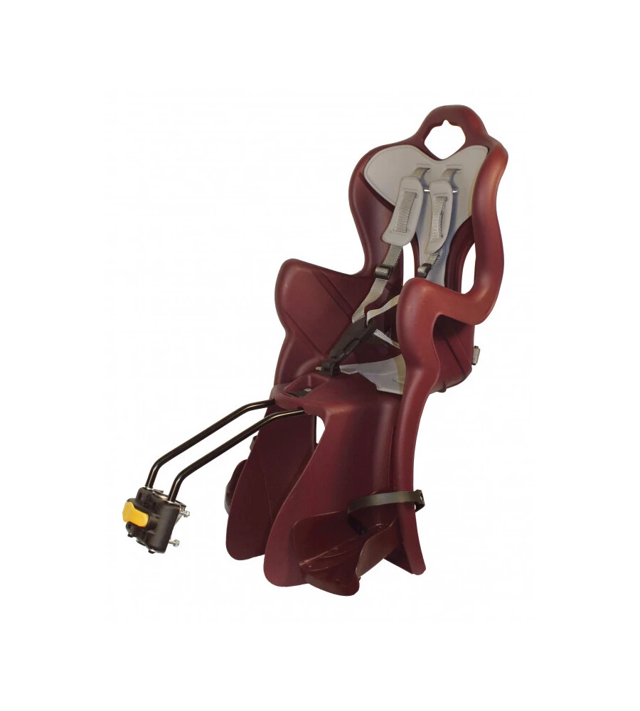SEGGIOLINO BICI POSTERIORE BELLELLI "B-ONE" BORDEAUX, PORTATA MASSIMA 22 KG