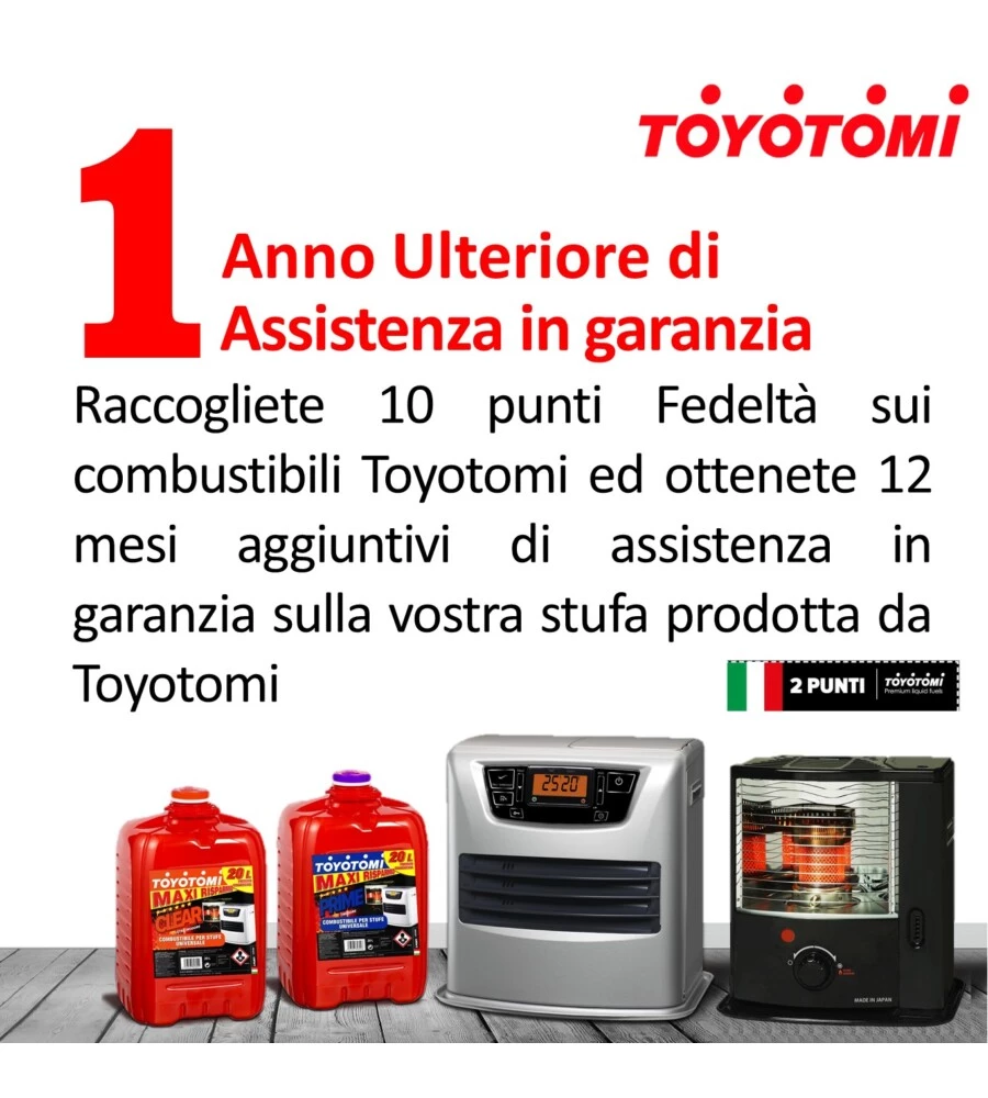 6 TANICHE DA 20 LITRI DI COMBUSTIBILE LIQUIDO "TOYOTOMI PRIME" - TOTALE DI 120 LITRI
