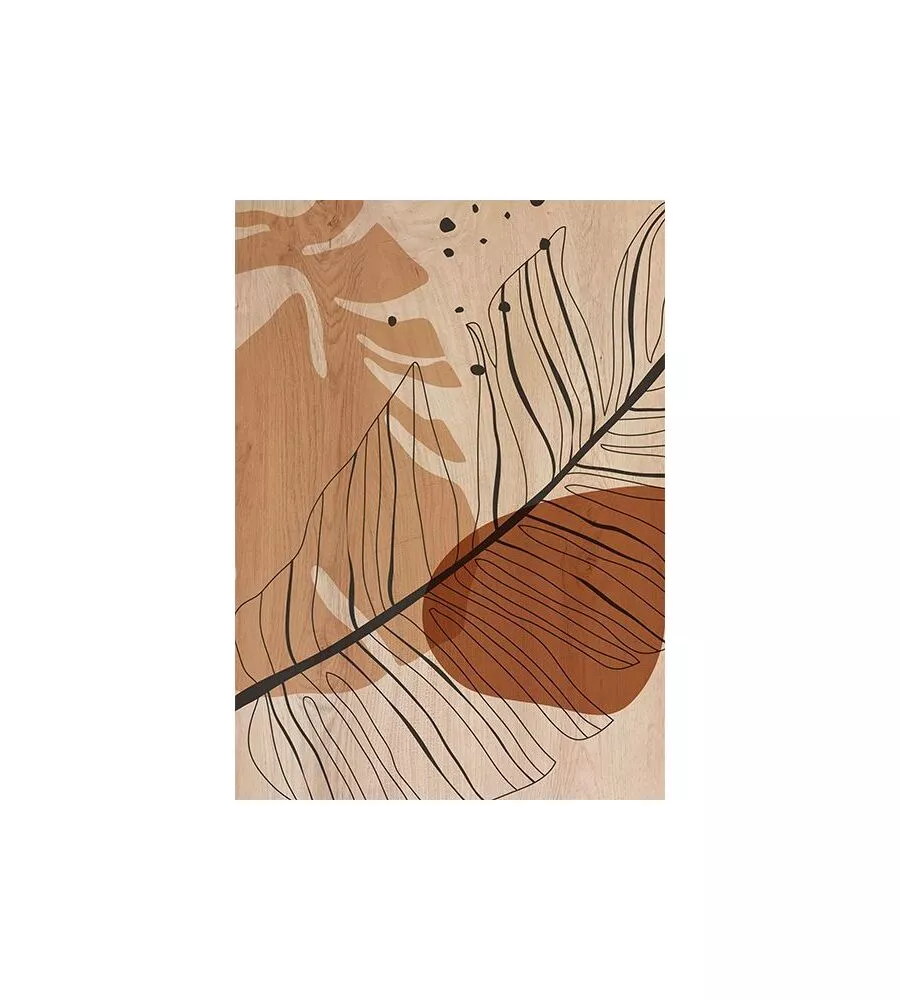 QUADRO IN LEGNO "LEAVES BLACK 01", 47X67 CM