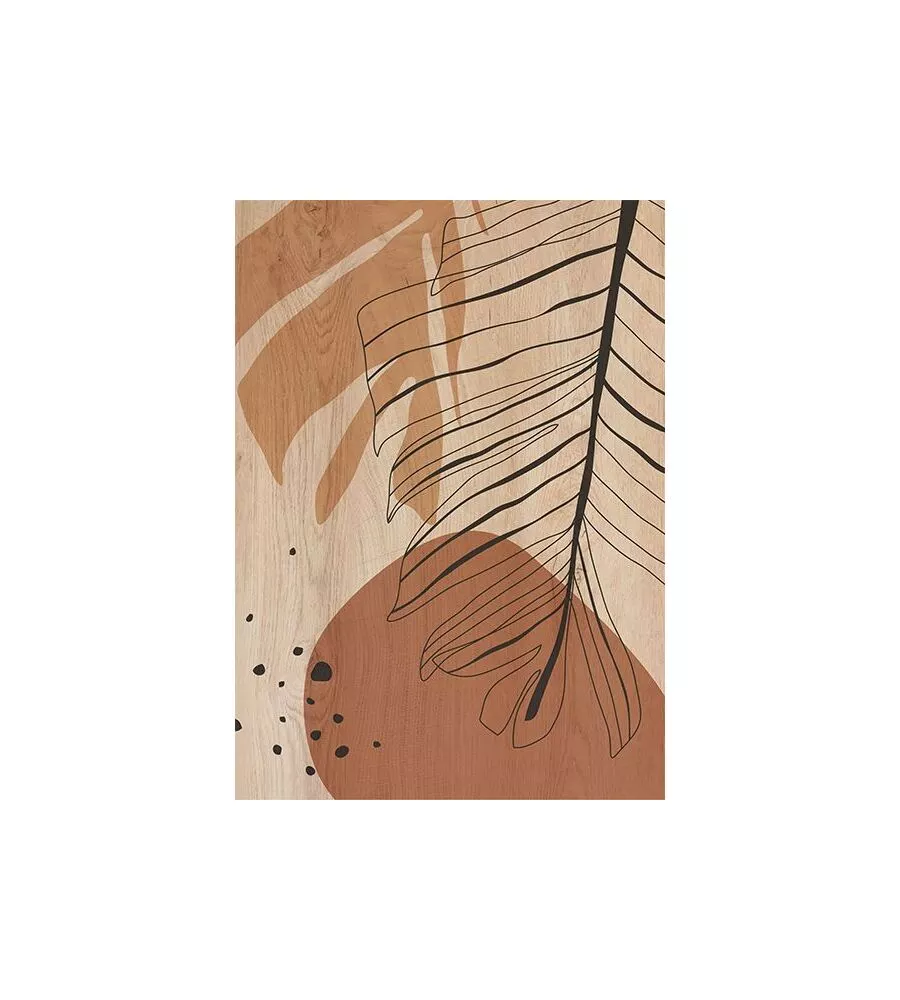 QUADRO IN LEGNO "LEAVES BLACK 02", 47X67 CM