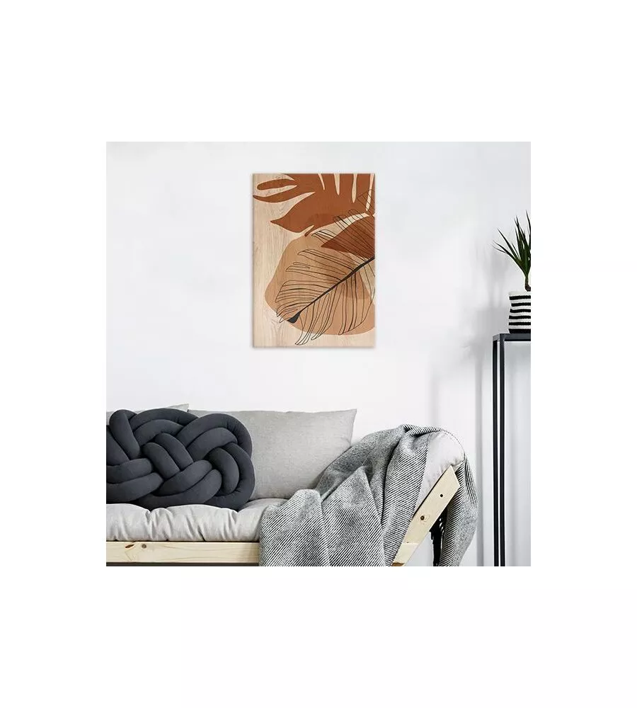 QUADRO IN LEGNO "LEAVES BLACK 03", 47X67 CM