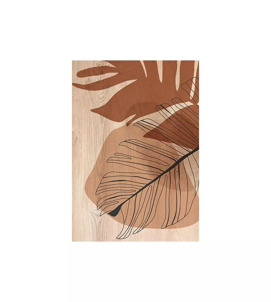 QUADRO IN LEGNO "LEAVES BLACK 03", 47X67 CM