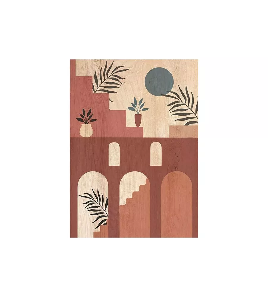 QUADRO IN LEGNO "ARCHITETCTURES COLOURS", 47X67 CM