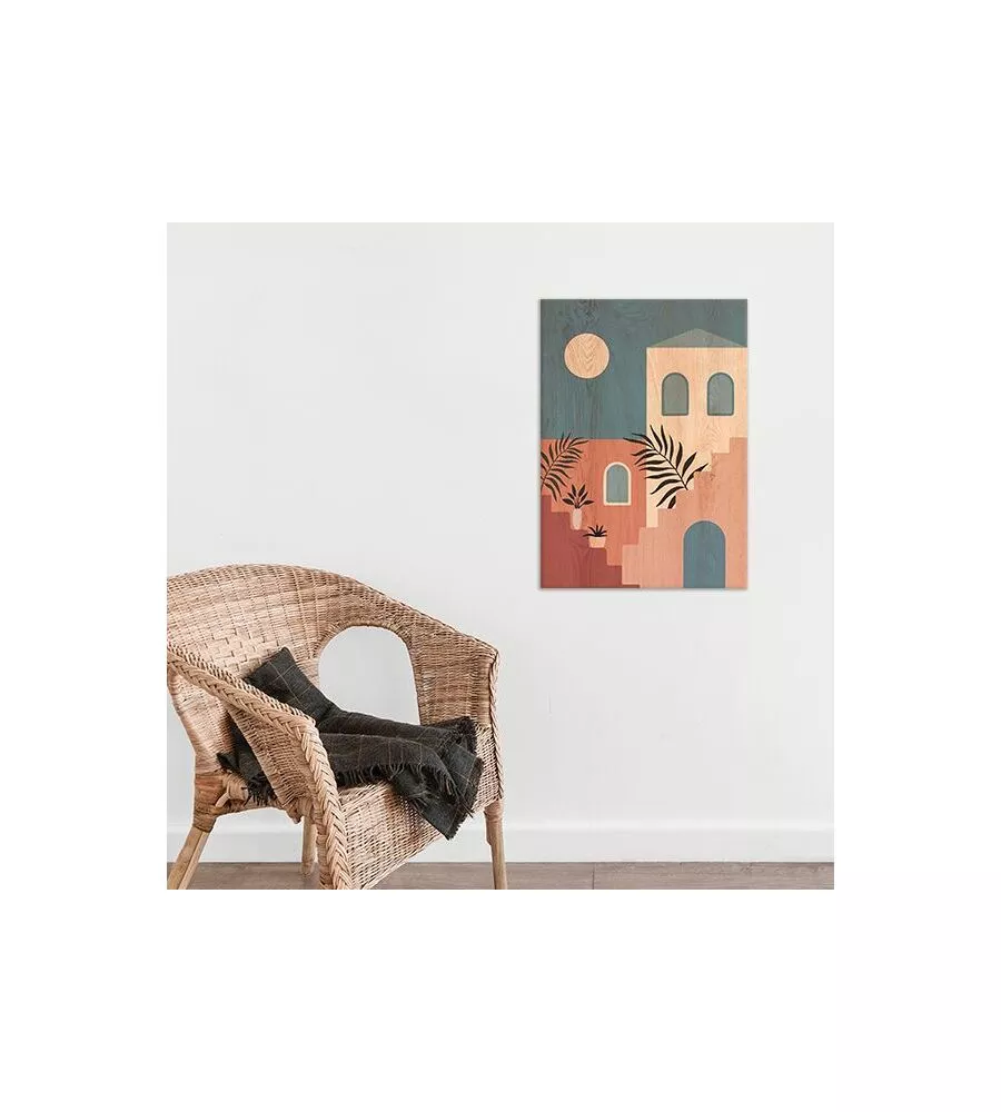 QUADRO IN LEGNO "ARCHITETCTURES STAIRS", 47X67 CM