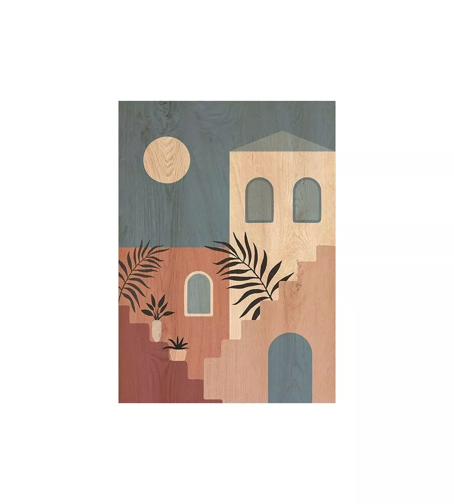 QUADRO IN LEGNO "ARCHITETCTURES STAIRS", 47X67 CM