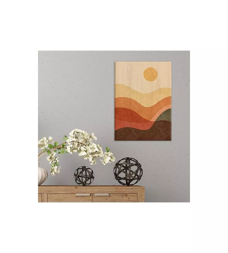 QUADRO IN LEGNO "DESERT SUN", 47X67 CM