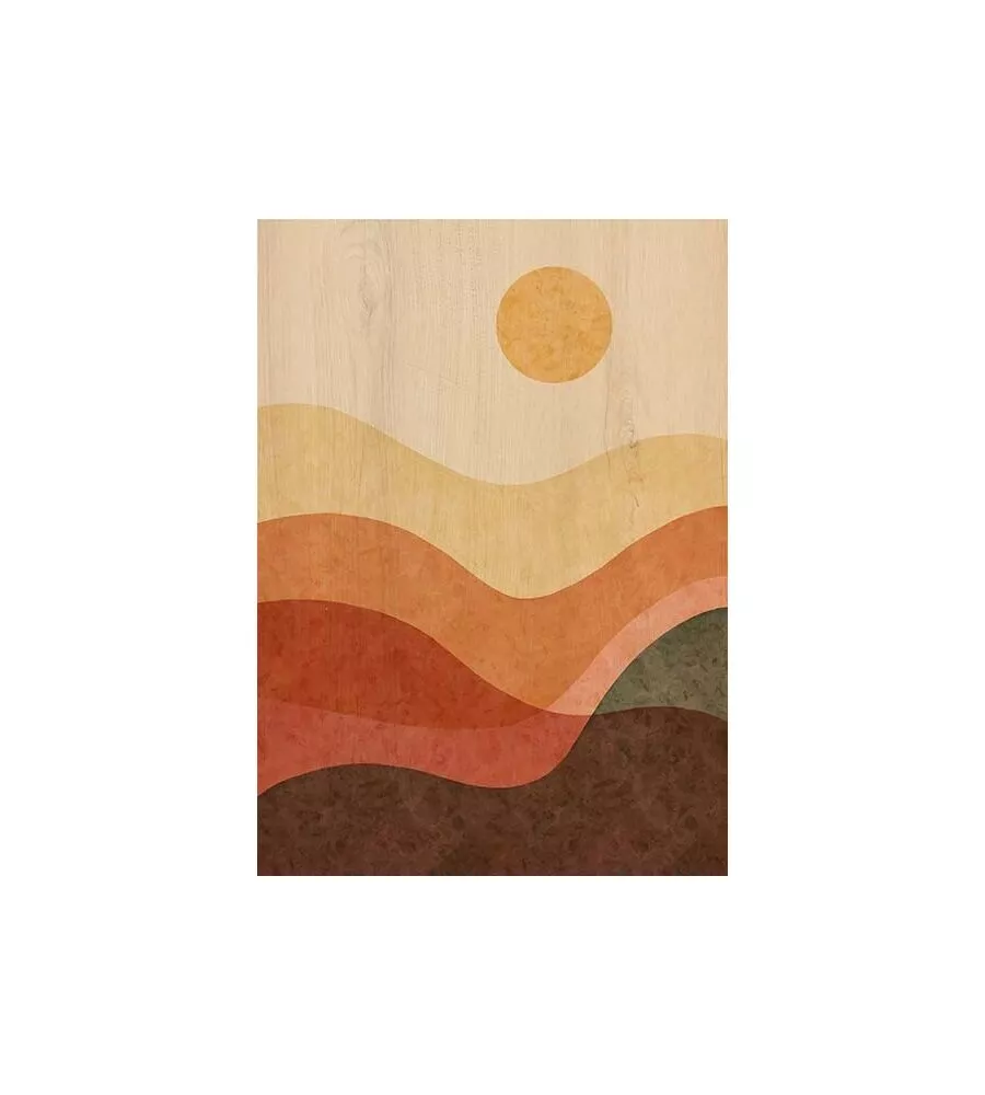QUADRO IN LEGNO "DESERT SUN", 47X67 CM