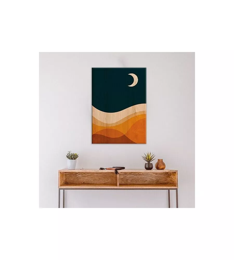 QUADRO IN LEGNO "DESERT NIGHT", 47X67 CM
