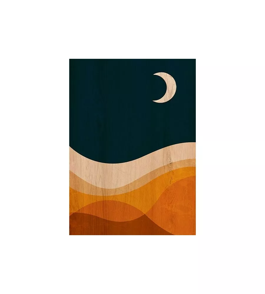 QUADRO IN LEGNO "DESERT NIGHT", 47X67 CM