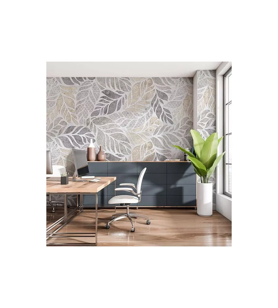 FOTOMURALE ADESIVO "LEAVES PATTERN" IN PVC, 312X280 CM