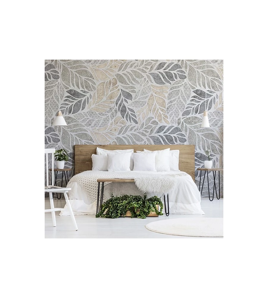 FOTOMURALE ADESIVO "LEAVES PATTERN" IN PVC, 312X280 CM