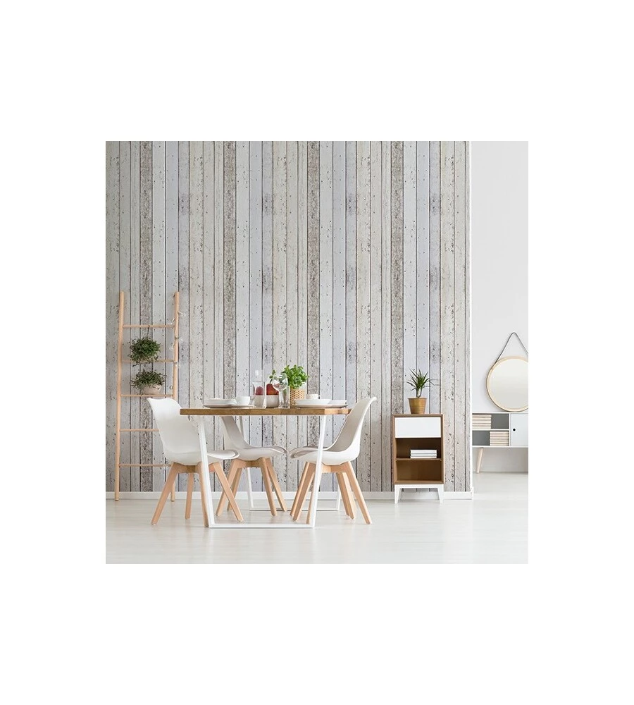 FOTOMURALE ADESIVO "SHABBY WOODS" IN PVC, 312X280 CM
