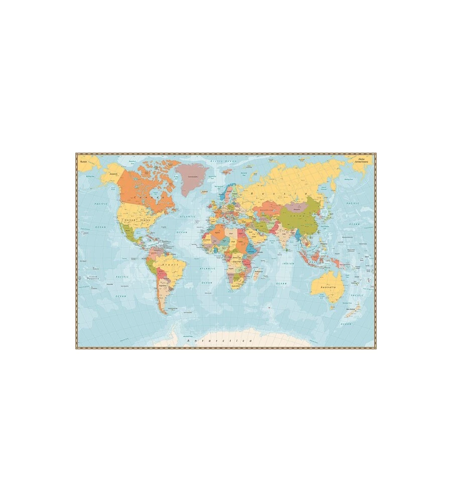 FOTOMURALE ADESIVO "MAPPA POLITICA" IN PVC, 416X280 CM