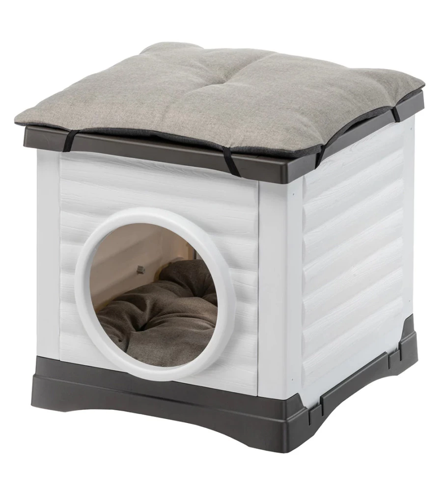 CUCCIA DA ESTERNO PER CANI E GATTI IN RESINA "PETVILLA 50", 38,5X43X38,5 CM - FERPLAST