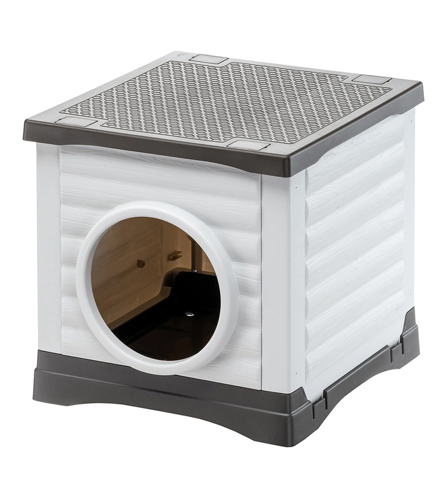 CUCCIA PER ANIMALI DA ESTERNO FERPLAST "PETVILLA 50" IN RESINA TERMOPLASTICA GRIGIO 38,5X43X38,5 CM