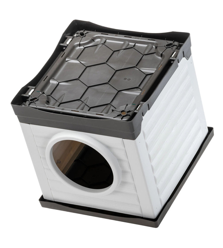 CUCCIA PER ANIMALI DA ESTERNO FERPLAST "PETVILLA 50" IN RESINA TERMOPLASTICA GRIGIO 38,5X43X38,5 CM