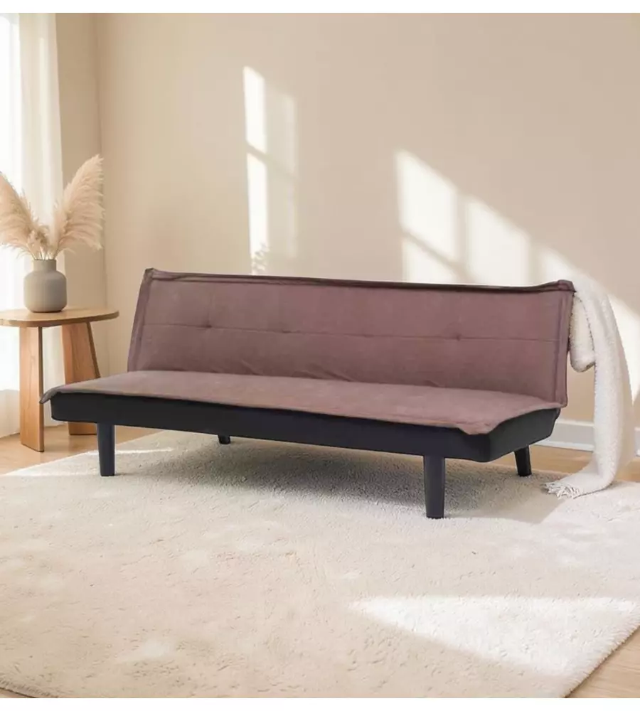 DIVANO LETTO "TWIST" 3 POSTI MARRONE, 184X75X68 CM