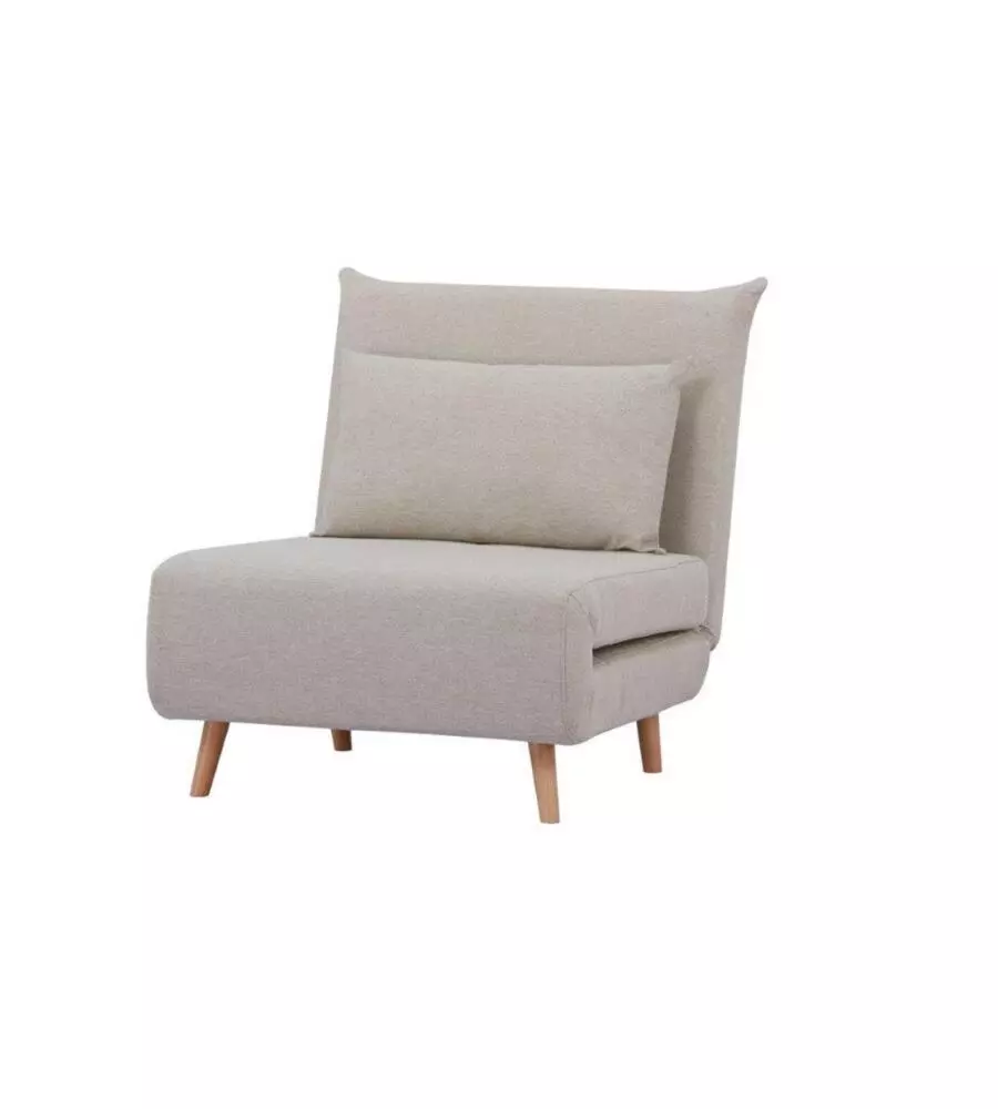 POLTRONA LETTO "DREAM" TESSUTO BEIGE, 82X90X84 CM