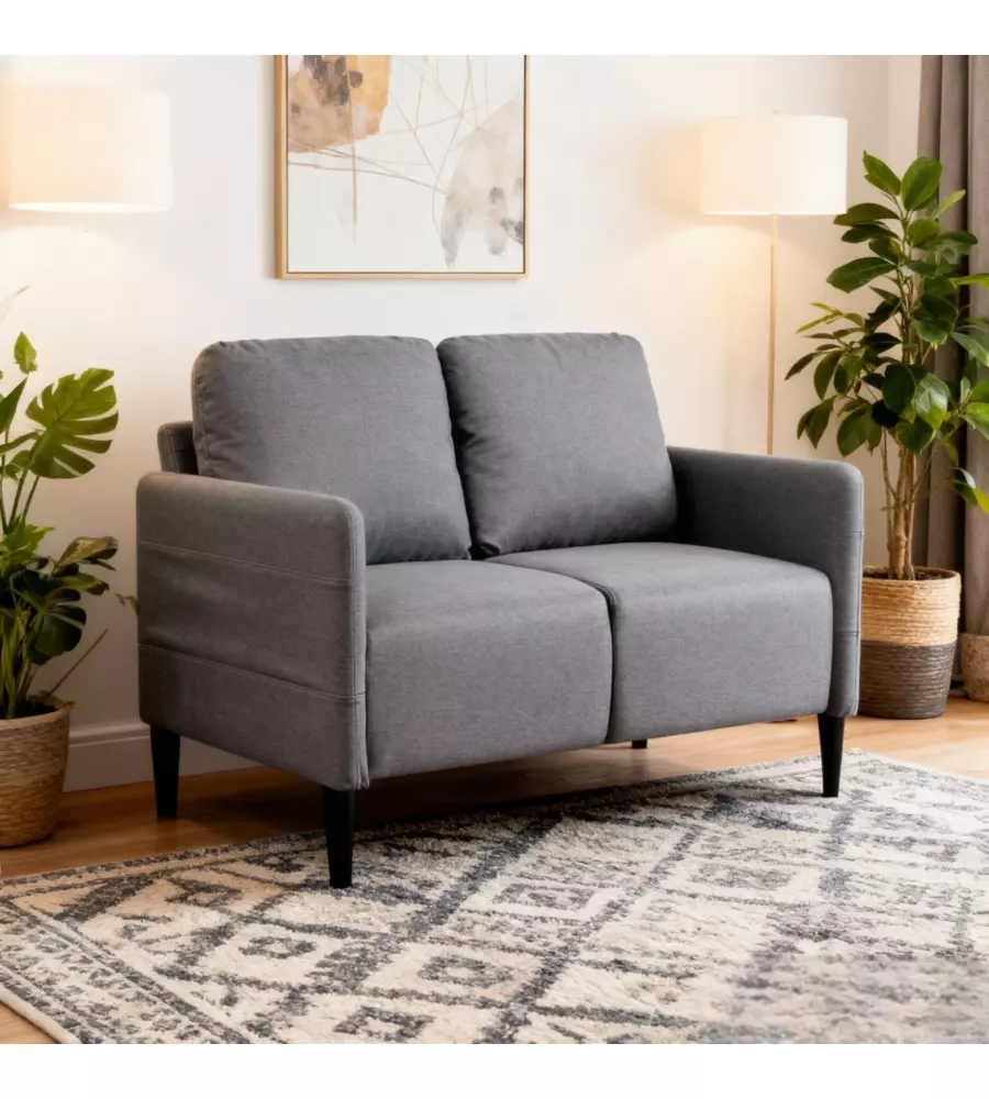 DIVANO 2 POSTI "POKER" BLU JEANS 135X81X90 CM