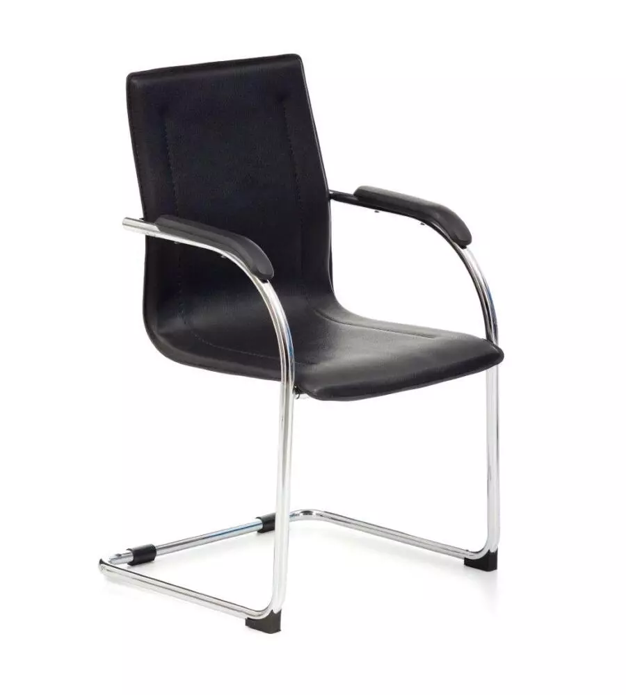 SEDIA UFFICIO "STAND" IN ECOPELLE NERA, 55X56X91 CM
