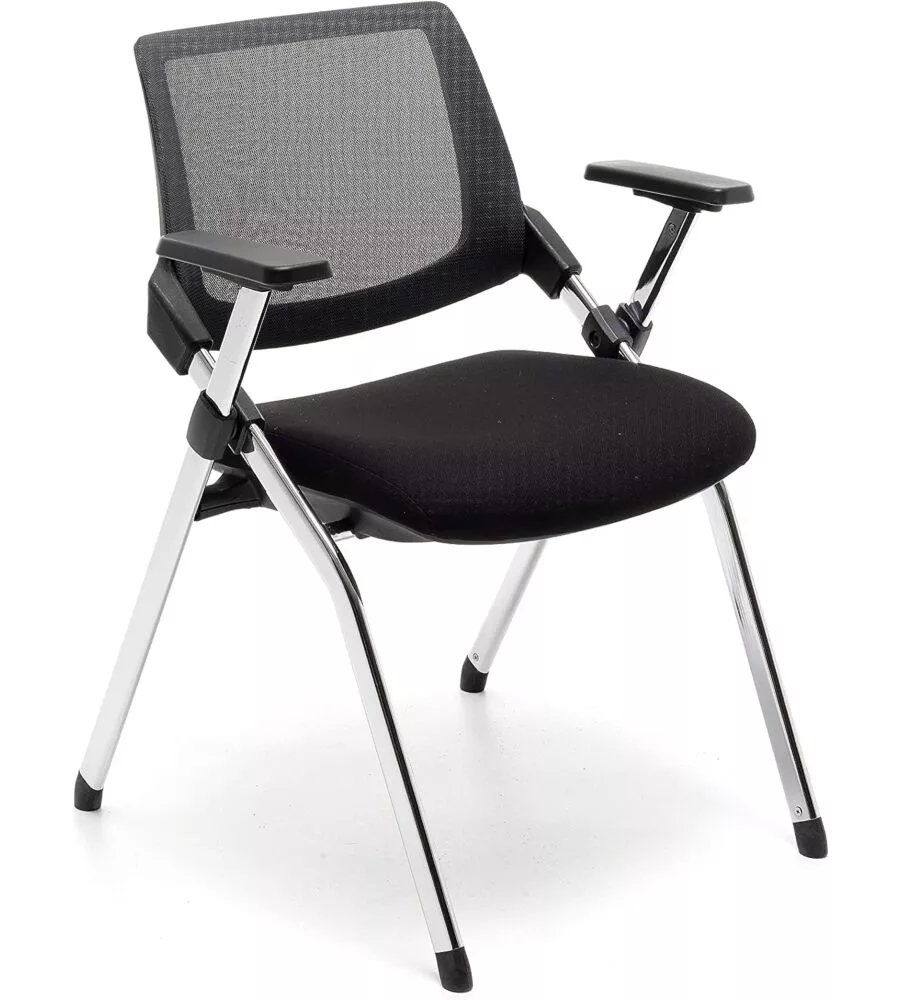 SEDIA DA UFFICIO "BRIFING" PIEGHEVOLE NERA, 61X60X80 CM