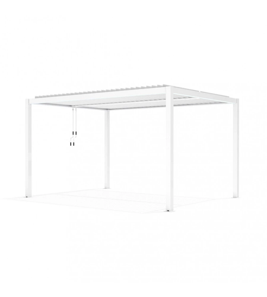 GAZEBO PERGOLA BIOCLIMATICA DA ESTERNO ELICA GARDEN BIANCA IN ALLUMINIO - 3X4 M