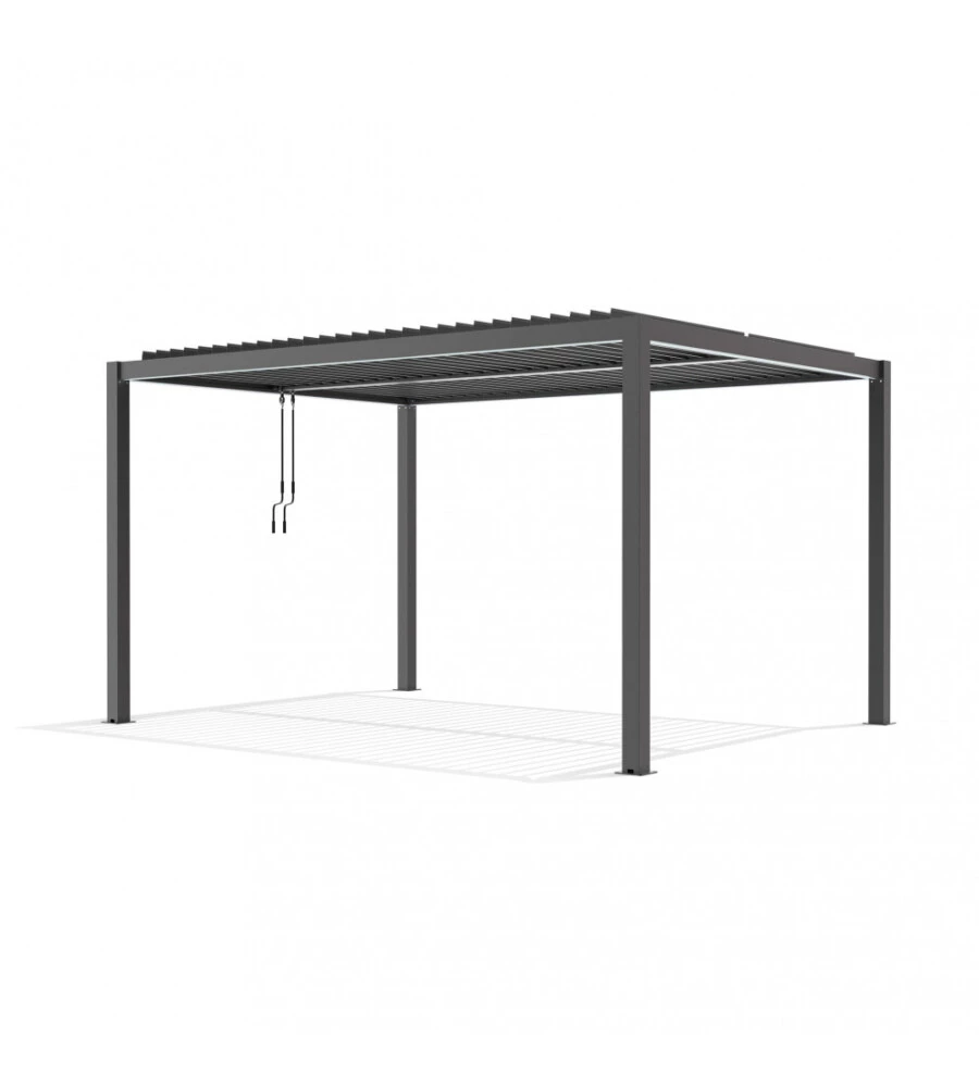 GAZEBO PERGOLA BIOCLIMATICA DA ESTERNO ELICA GARDEN ANTRACITE IN ALLUMINIO - 3X4 M