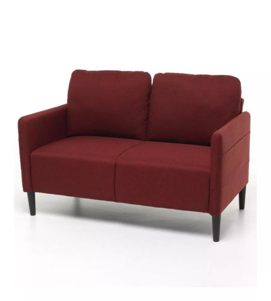 DIVANO "POKER" 2 POSTI TESSUTO ROSSO, 135X81X90 CM
