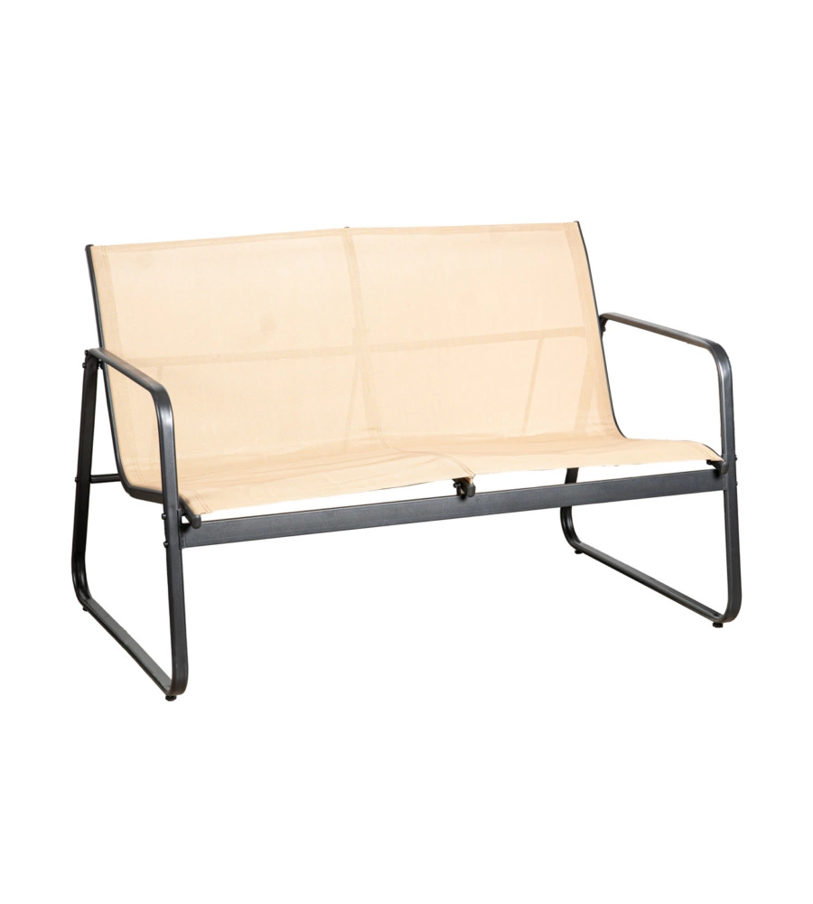 SET DA GIARDINO EUROGARDEN "MAGNOLIA" IN ACCIAIO E TEXTILENE BEIGE 4 SEDUTE E TAVOLINO