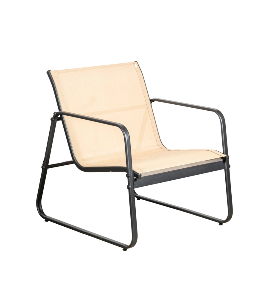 SET DA GIARDINO EUROGARDEN "MAGNOLIA" IN ACCIAIO E TEXTILENE BEIGE 4 SEDUTE E TAVOLINO