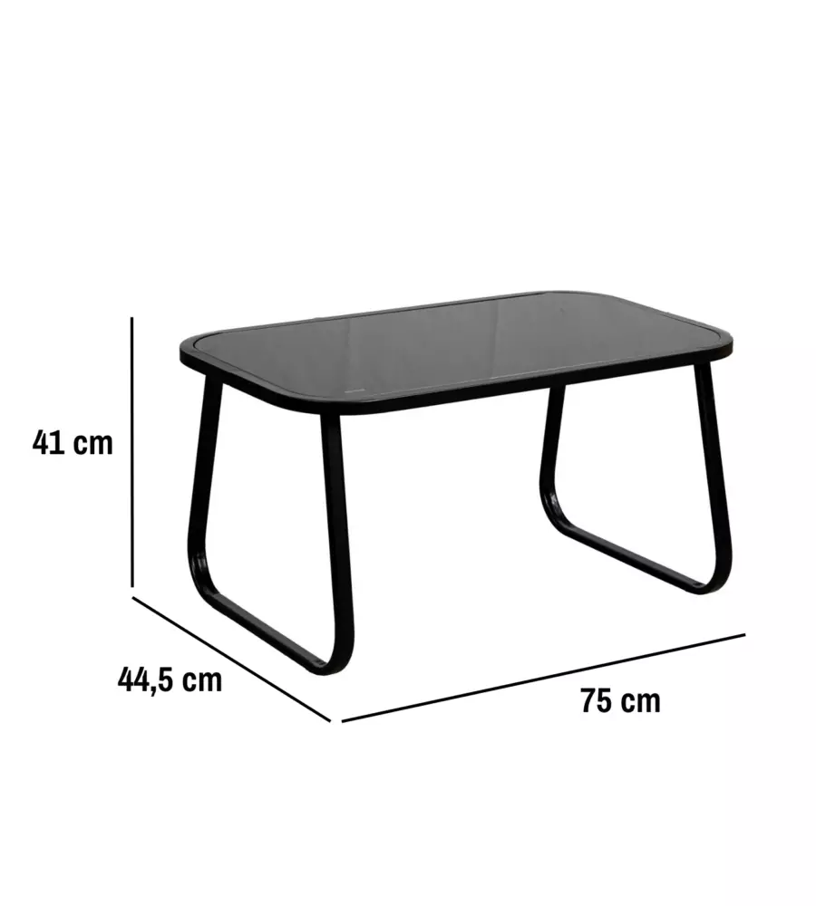 SET DA GIARDINO EUROGARDEN "MAGNOLIA" IN ACCIAIO E TEXTILENE BEIGE 4 SEDUTE E TAVOLINO