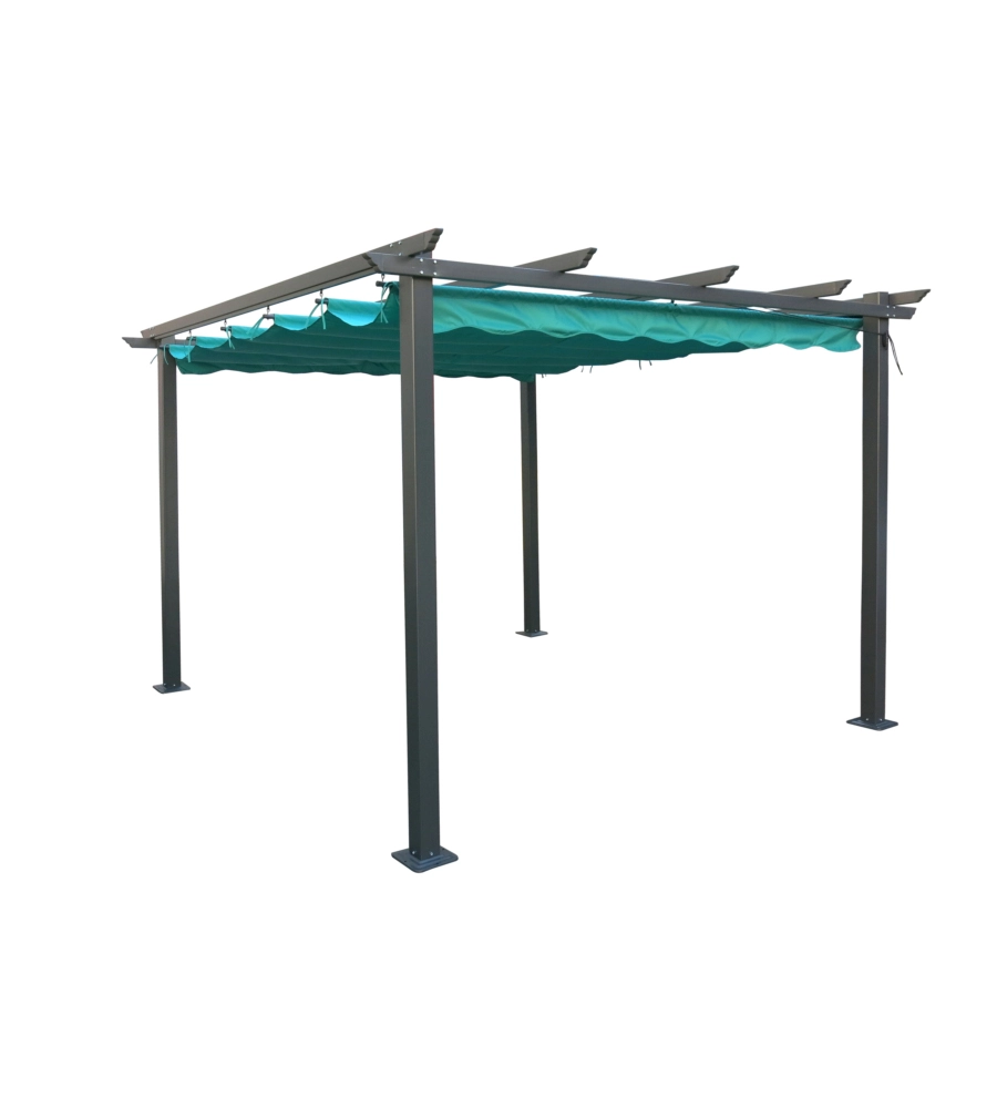 GAZEBO PERGOLA DA ESTERNO EUROGARDEN "DAIANA" IN ACCIAIO VERDE 3X3 M