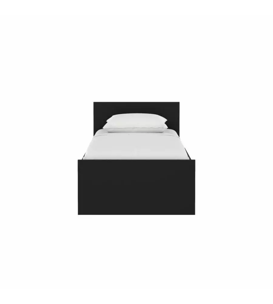 LETTO SINGOLO "NAIA" NERO OPACO 90X190 CM