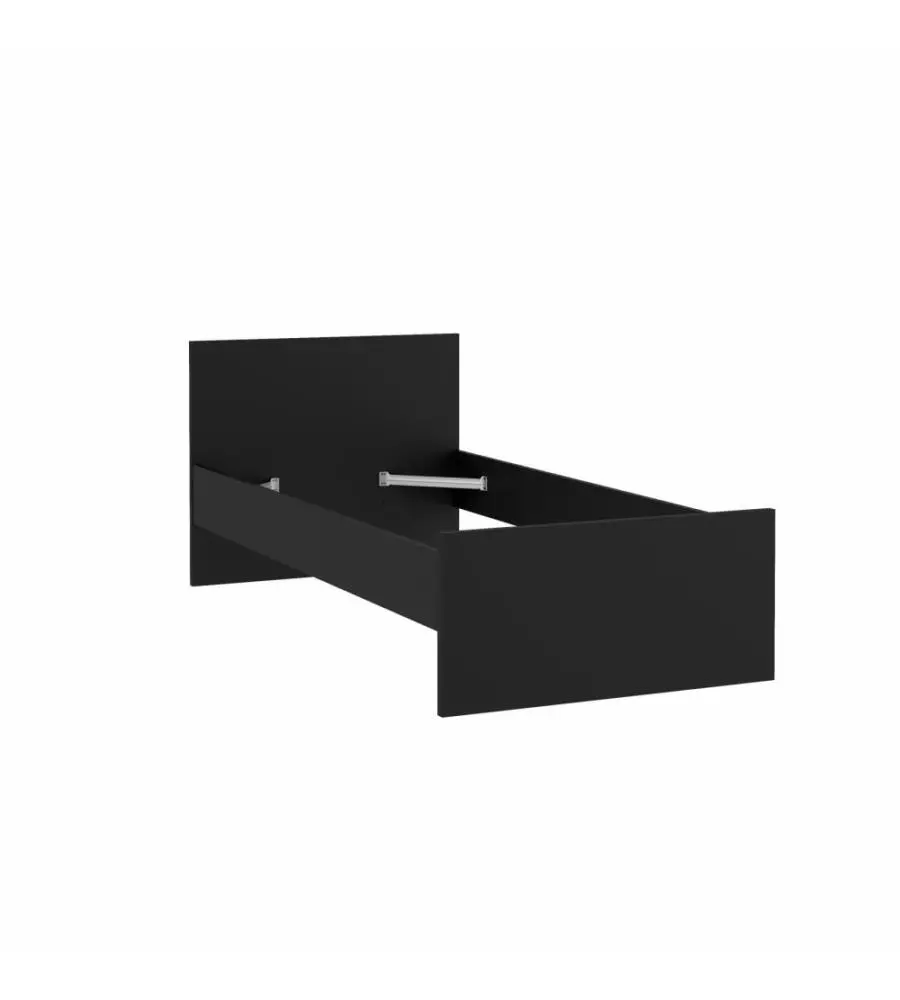LETTO SINGOLO "NAIA" NERO OPACO 90X190 CM