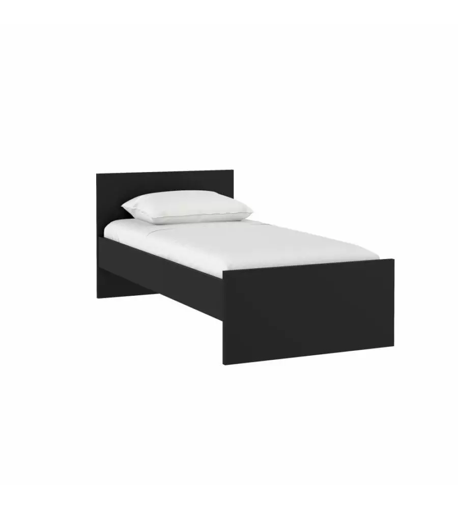 LETTO SINGOLO "NAIA" NERO OPACO 90X190 CM