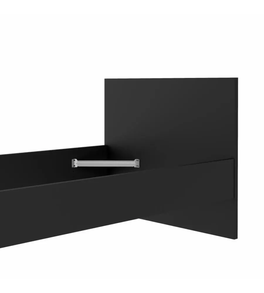 LETTO SINGOLO "NAIA" NERO OPACO 90X190 CM